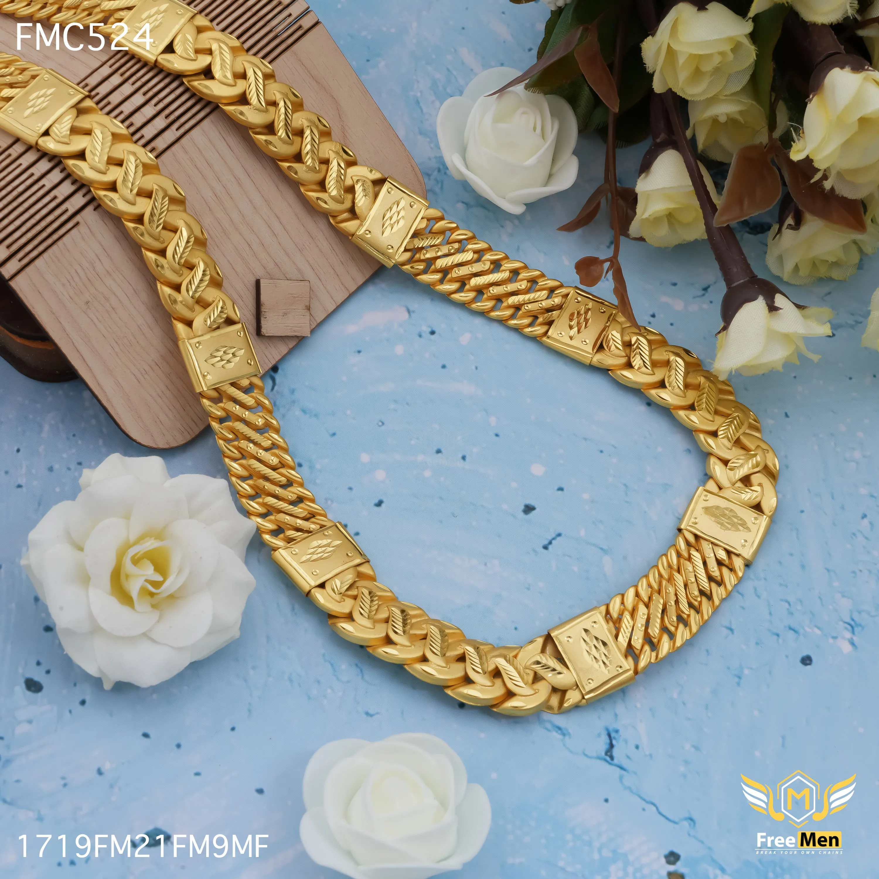 Freemen Elegant Singapore Lotus Design Chain for Man - FMC524