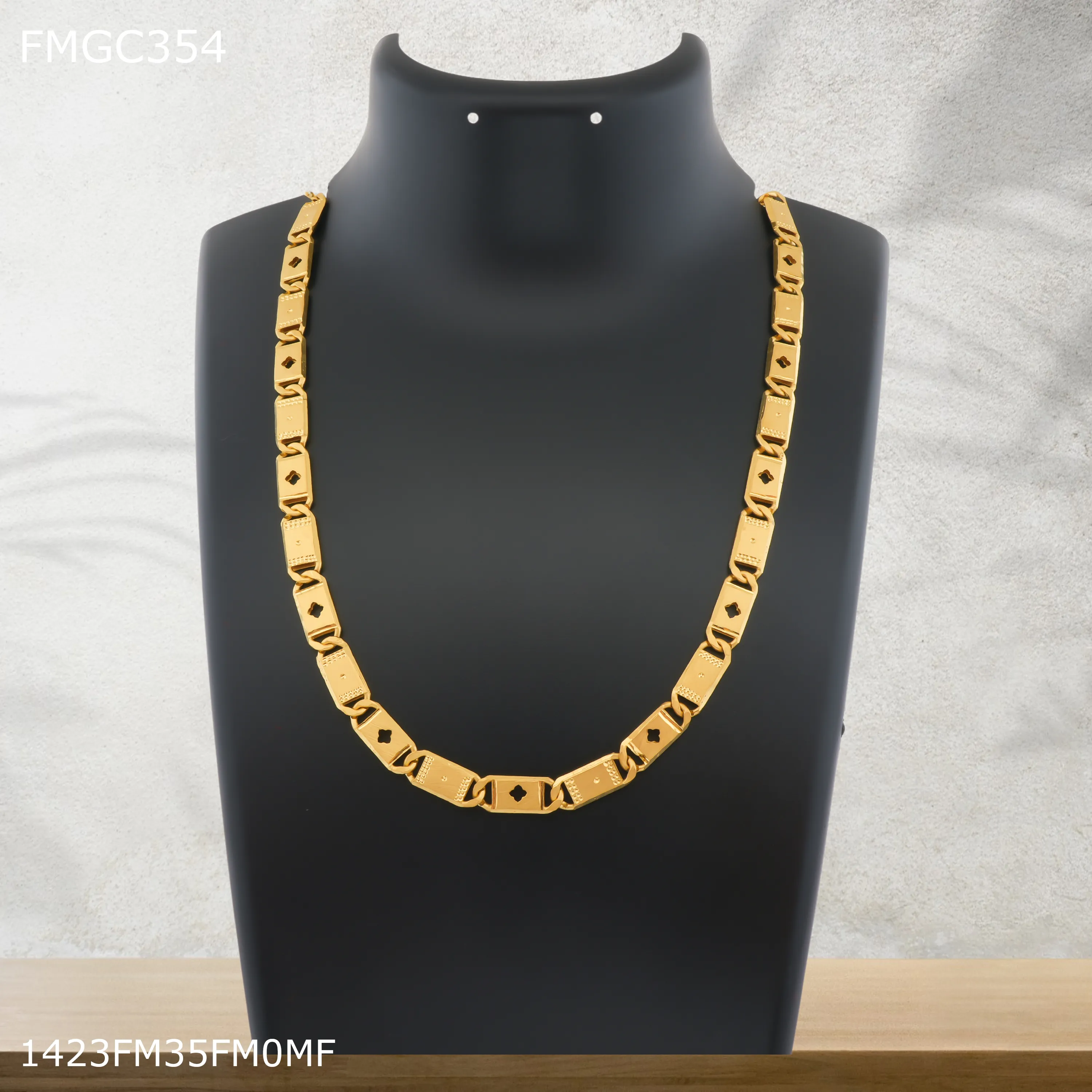Freemen Flower cut nawabi gold plated Chain Design - FMGC354