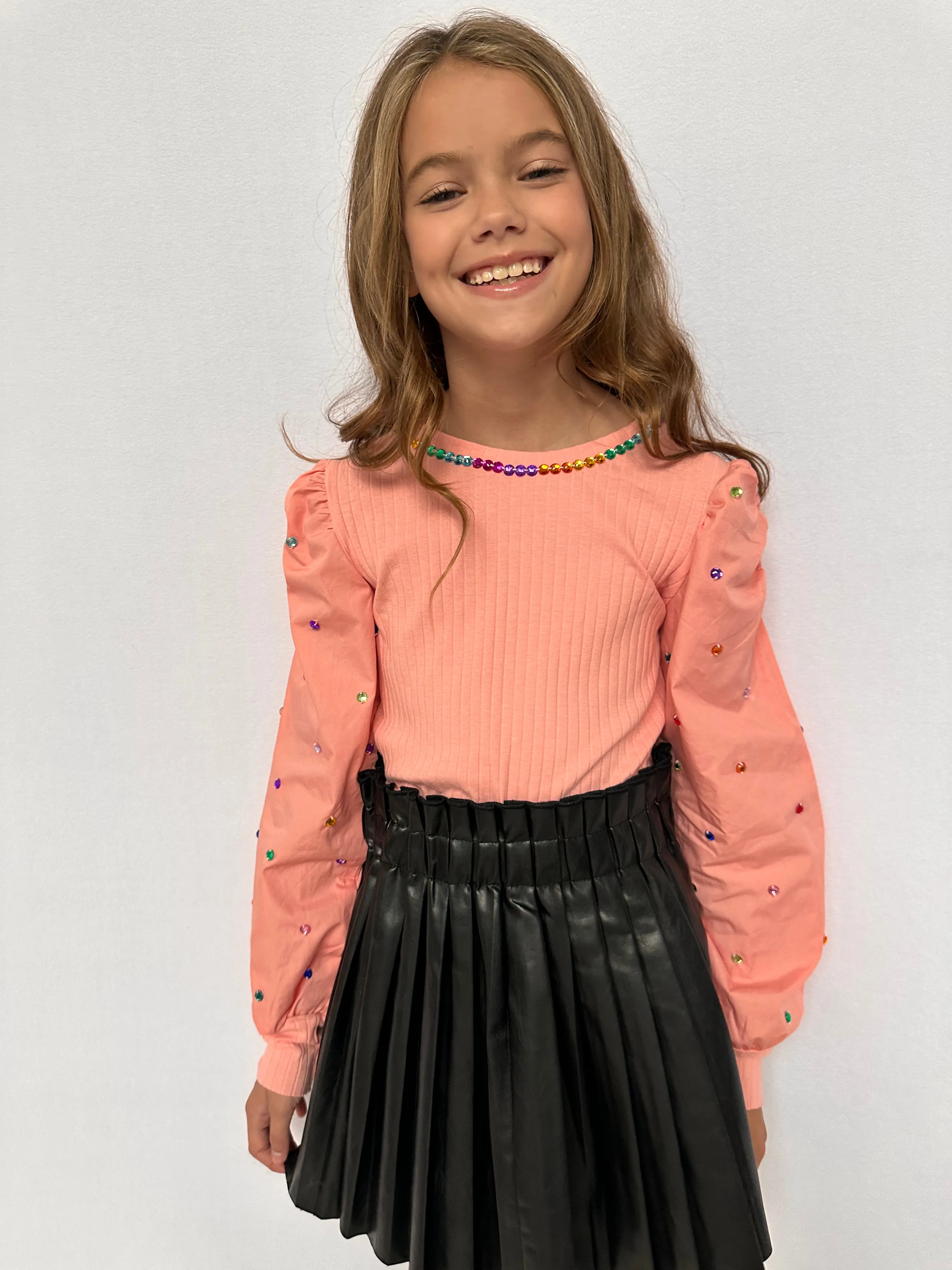 Gem Queen Puff Sleeve Blouse Pink