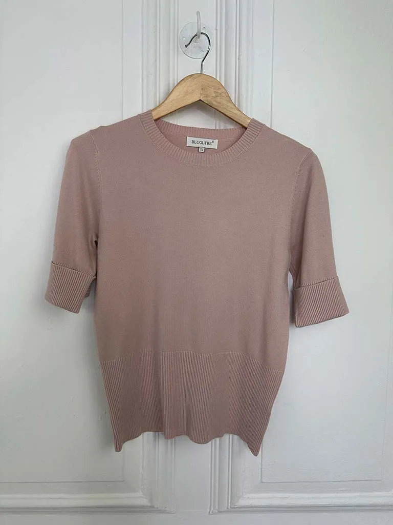 Gold Button Super Soft Knit - Blush