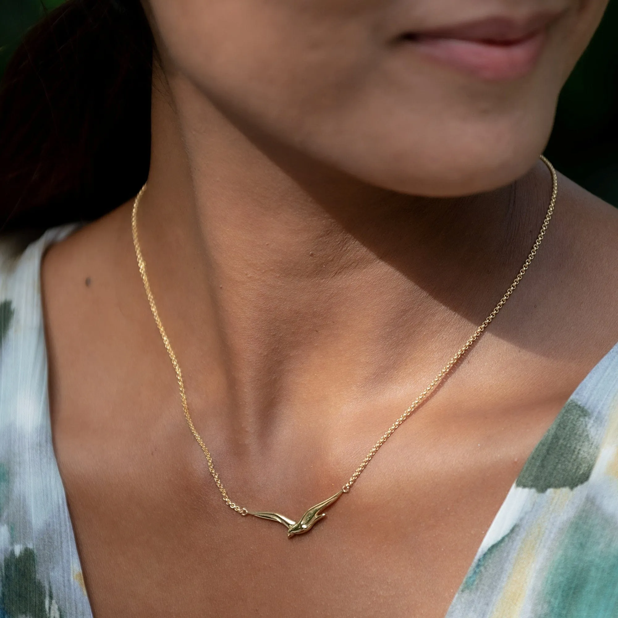 Gold Plated Soaring Bird Necklace