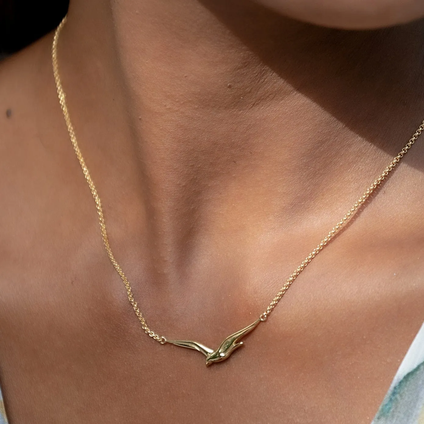 Gold Plated Soaring Bird Necklace