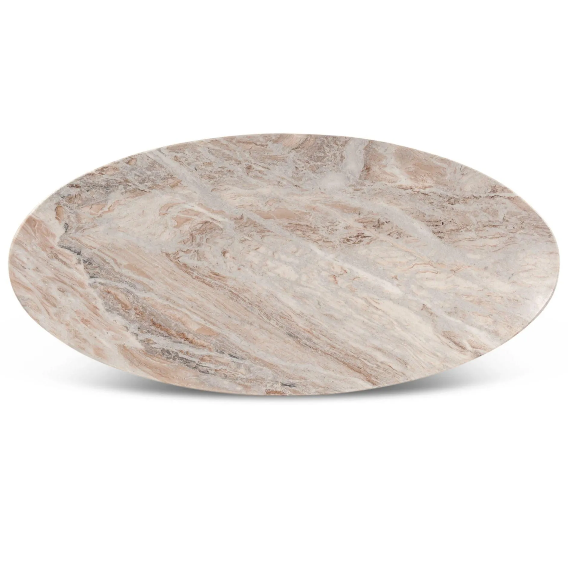 Golden Starburst Oval Marble Dining Table