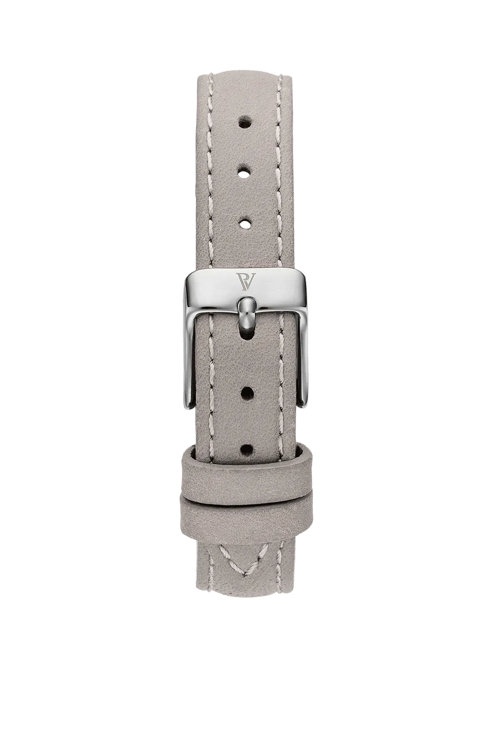 Grey Leather Strap Silver