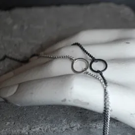 Hammered Circle Bracelet Silver