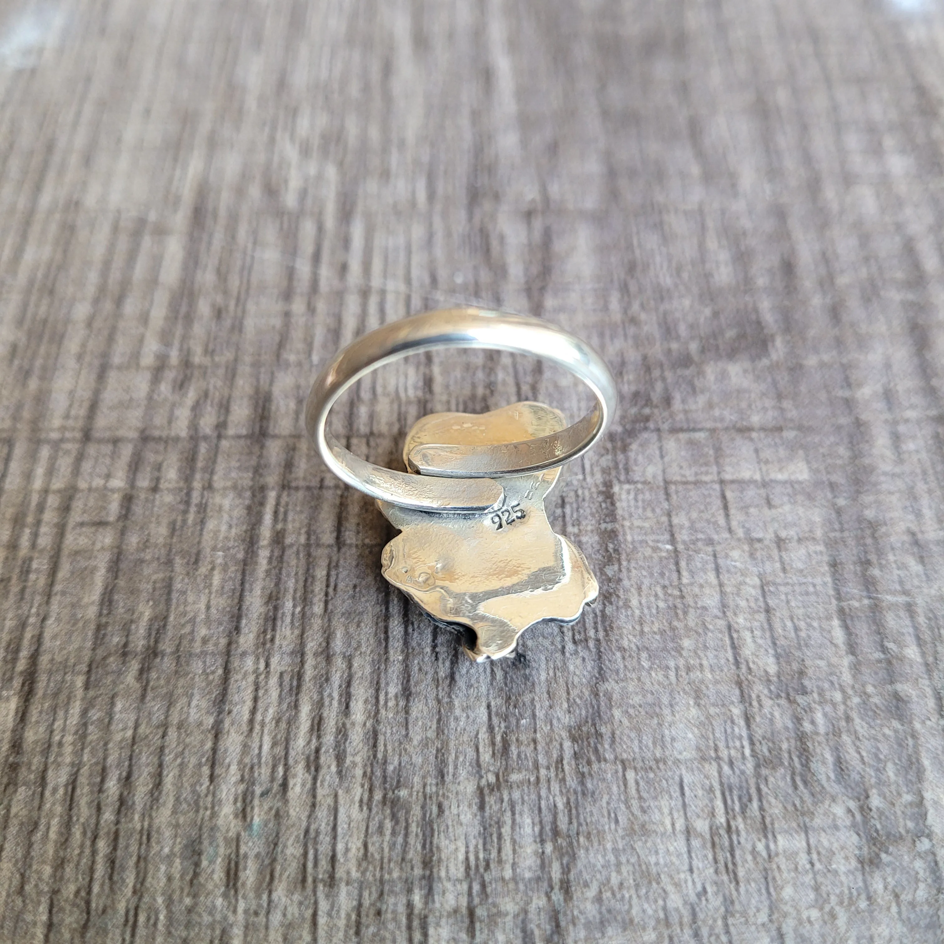 Heart & hummingbird (ajustable) silver 925 ring