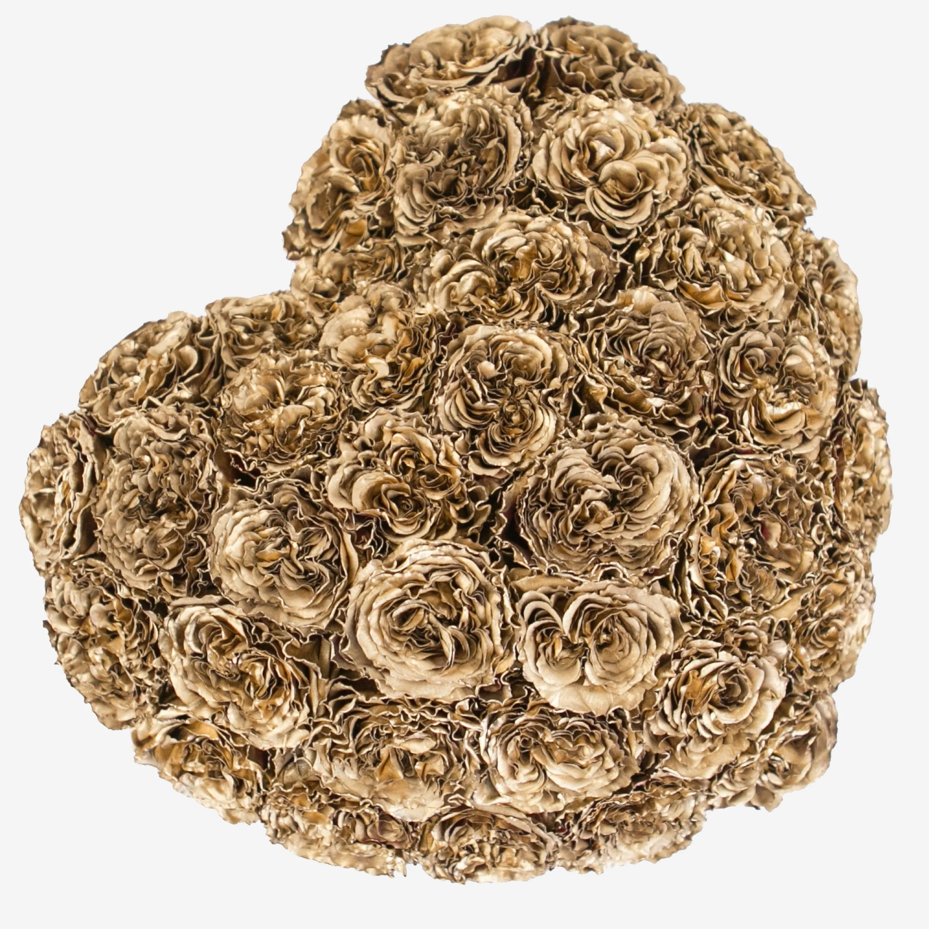 Heart Hot Pink Suede Dome Box | Gold Celestial Roses