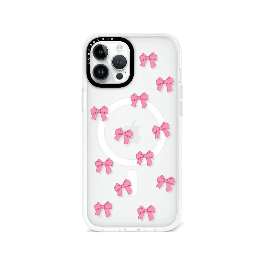 iPhone 12 Pro Max Pink Ribbon Bow Mini Phone Case MagSafe Compatible