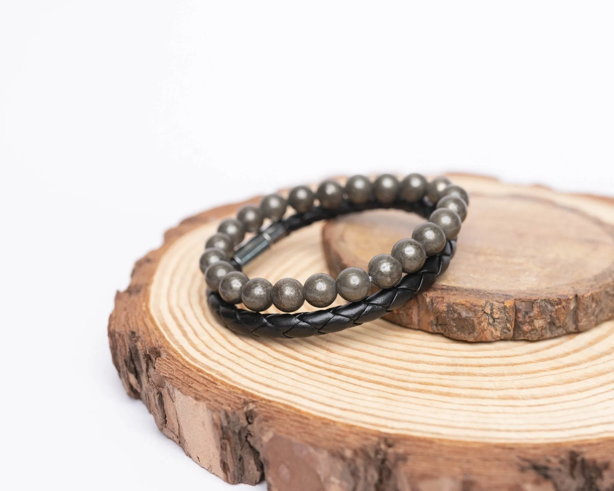 Iron Pyrite Leather Grip