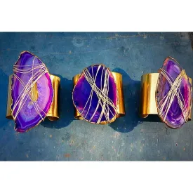 JANIS wire-wrapped agate cuff statement bracelet