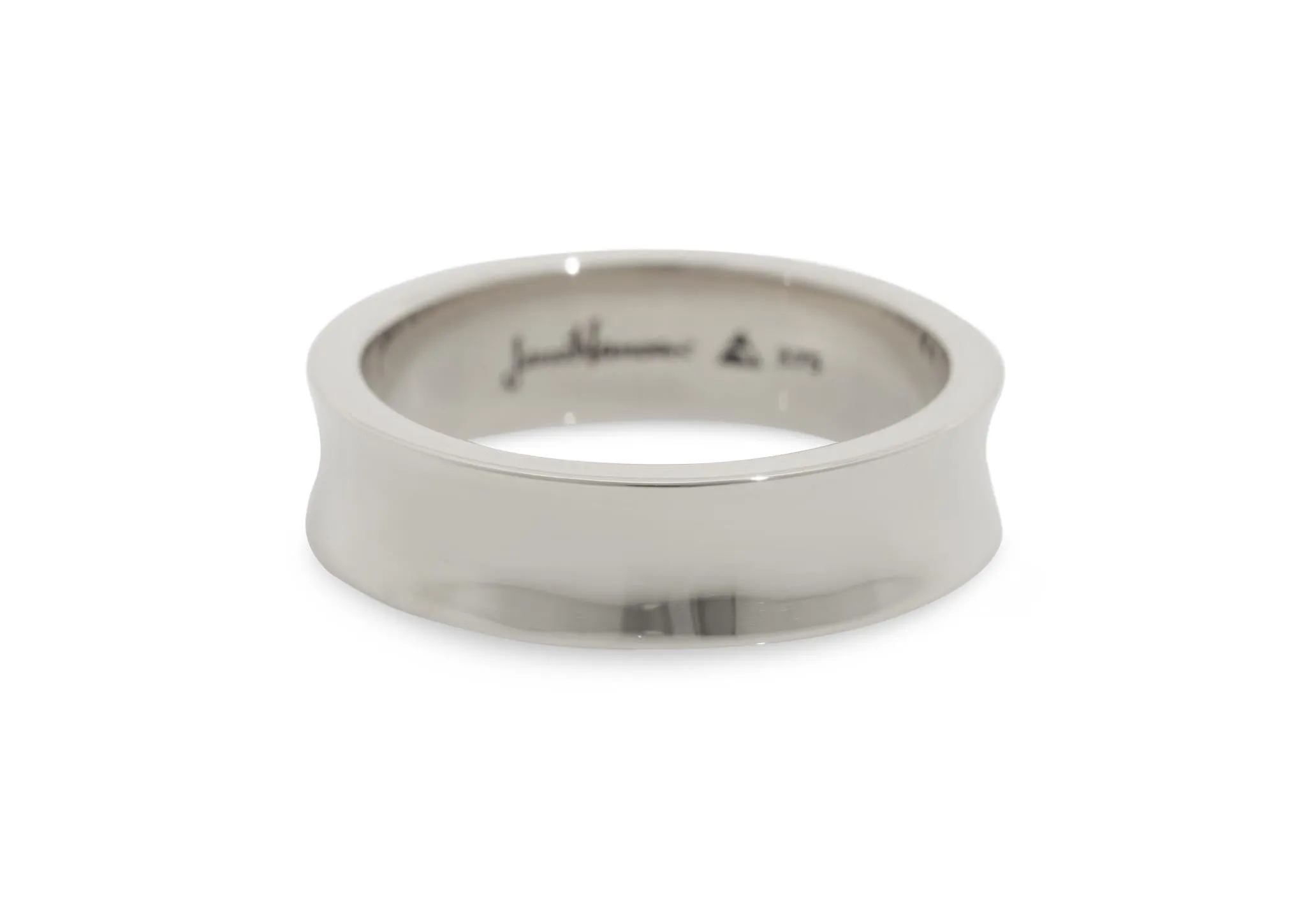 JW487/JW488 Concave Band, White Gold & Platinum
