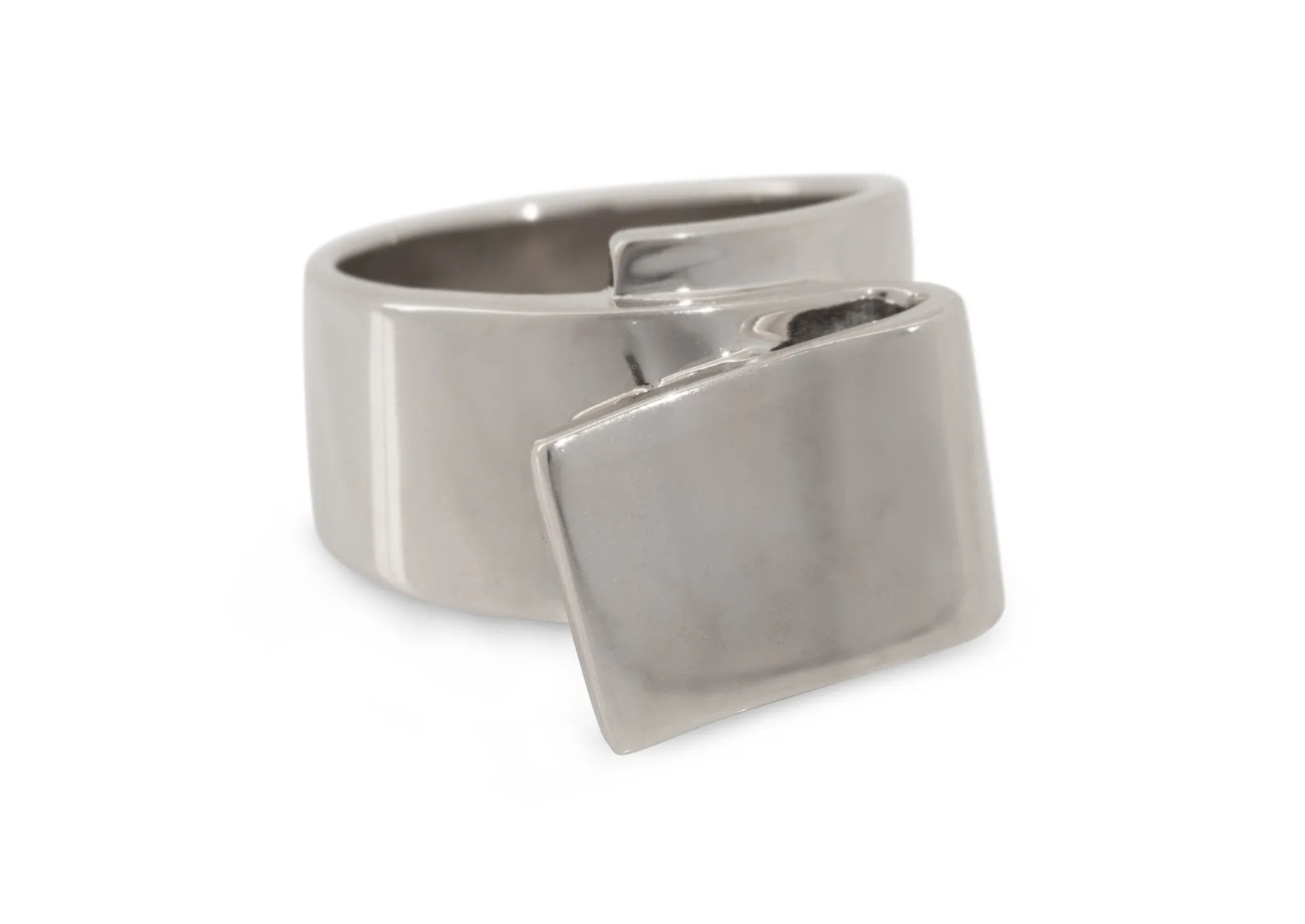 JW702 Folded Ring, White Gold & Platinum