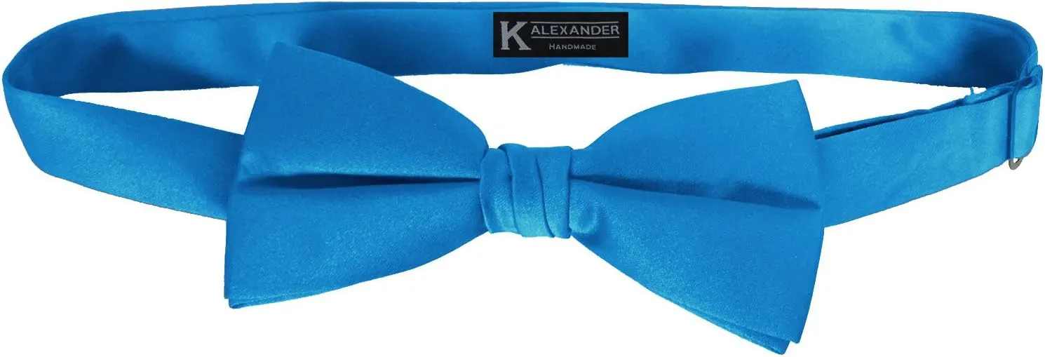 K. Alexander Bow Ties - Classic Pre Tied Adjustible Satin Formal Tuxedo - Multiple Solid Colors