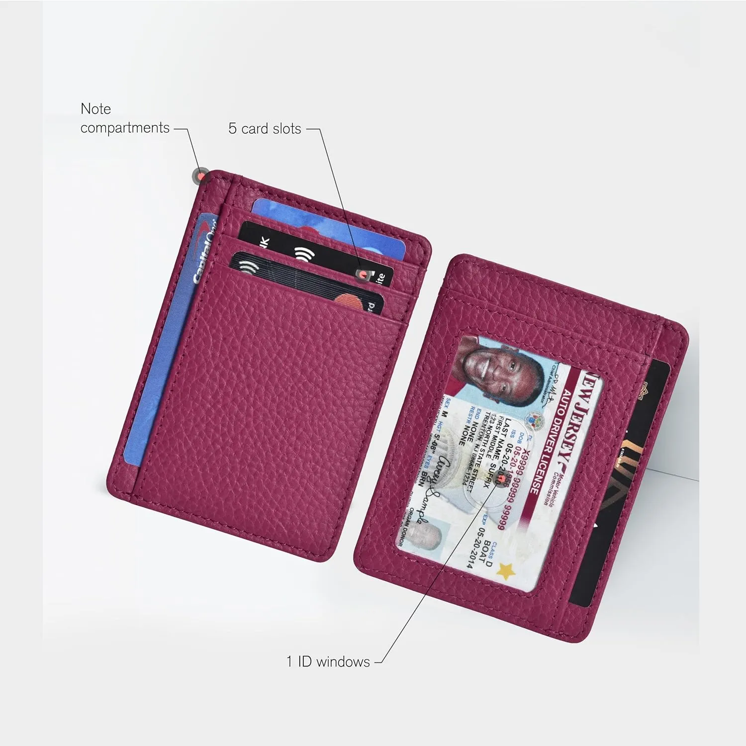 Leather Minimalist Wallet for Men & Women RFID Front Pocket Leather Card Holder Wallets