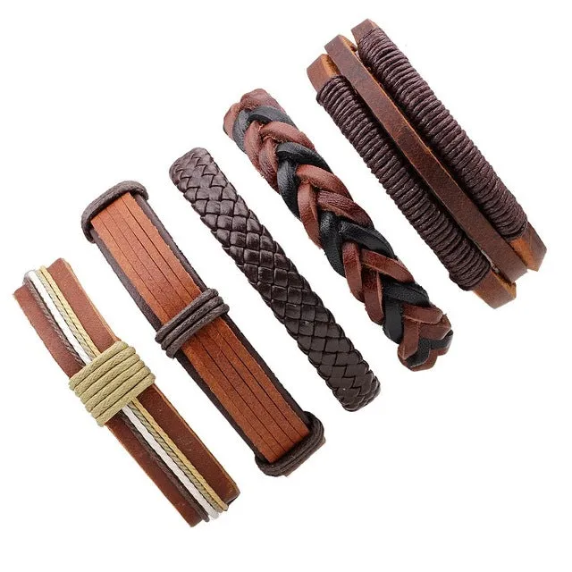 Leather Punk Skull Bracelets & Bangles
