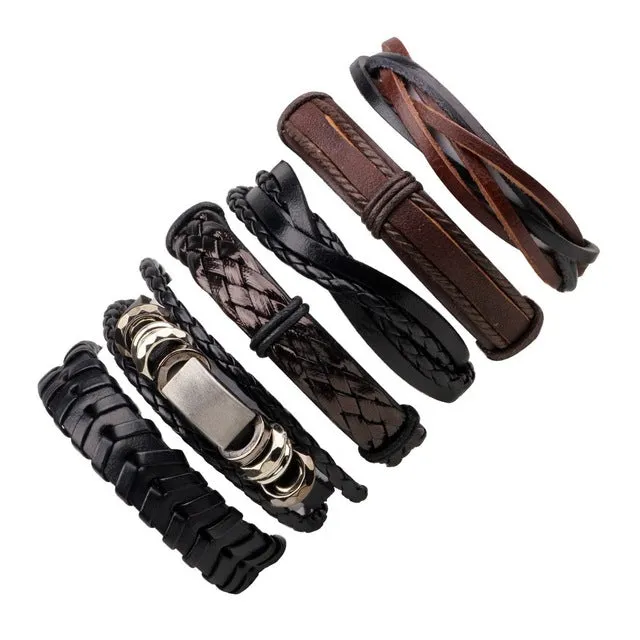 Leather Punk Skull Bracelets & Bangles