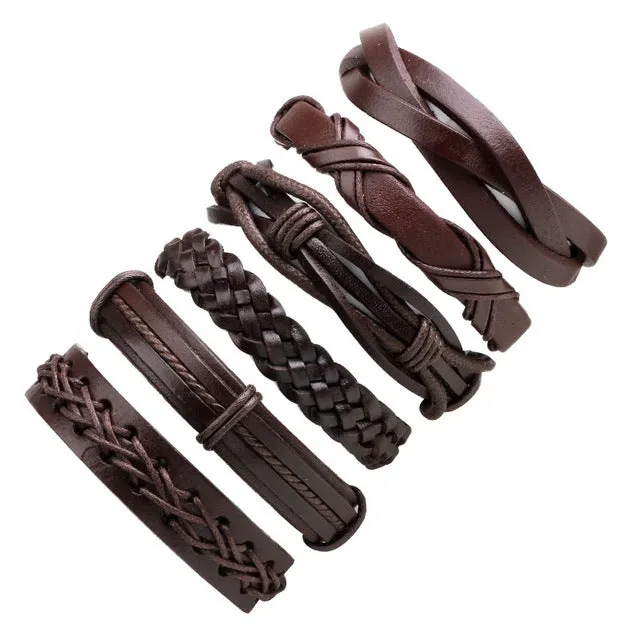 Leather Punk Skull Bracelets & Bangles