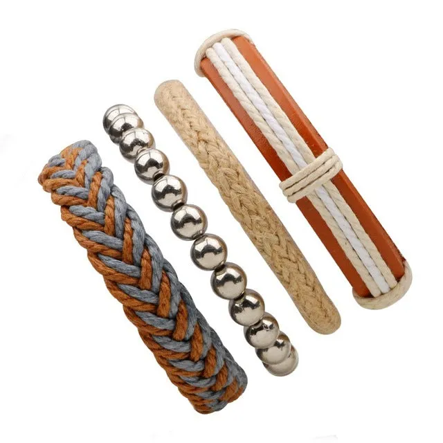 Leather Punk Skull Bracelets & Bangles