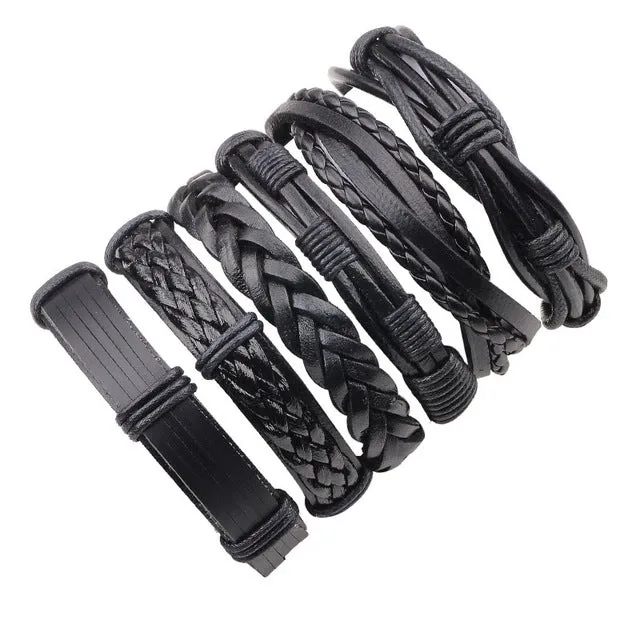 Leather Punk Skull Bracelets & Bangles