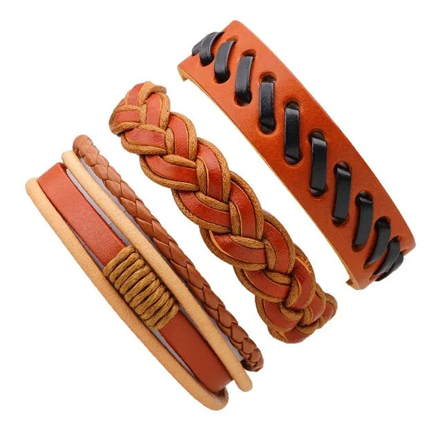 Leather Punk Skull Bracelets & Bangles