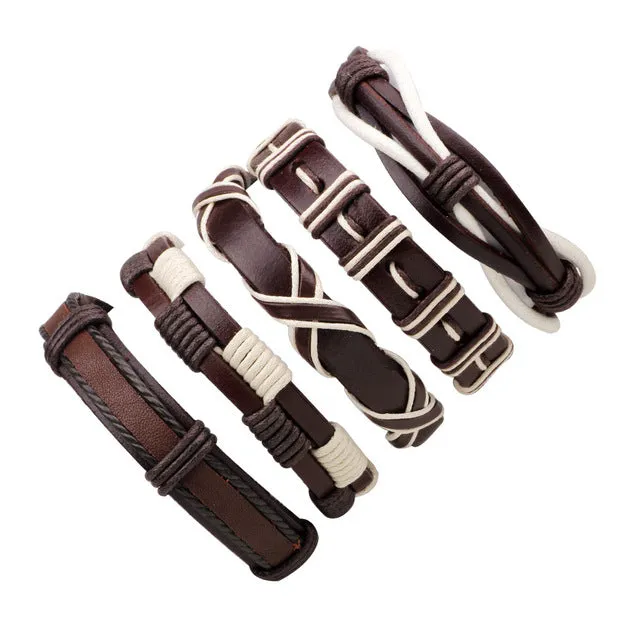 Leather Punk Skull Bracelets & Bangles