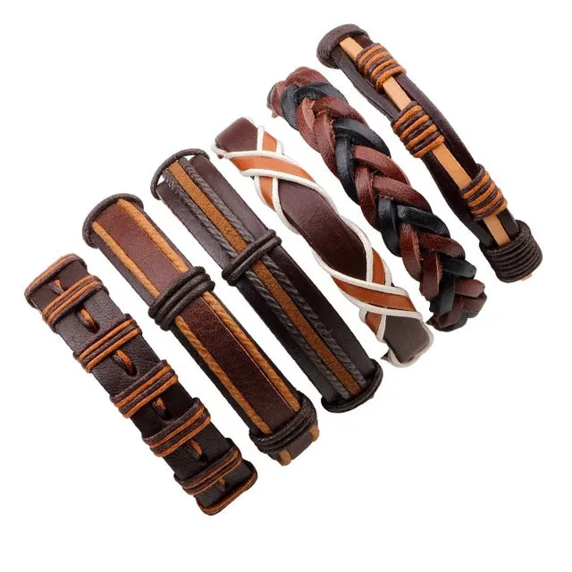 Leather Punk Skull Bracelets & Bangles