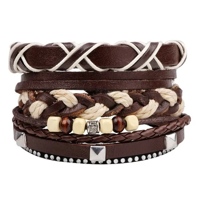 Leather Punk Skull Bracelets & Bangles