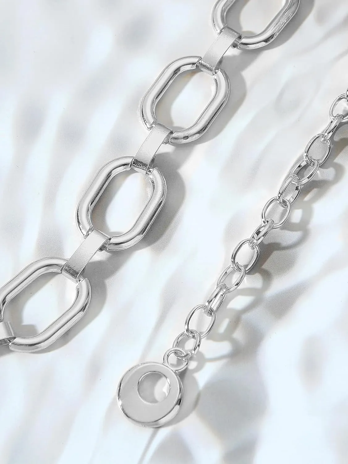LIMHOO Metal Waist Chain for Women Chunky Belly Link Chain Belt for Dresses