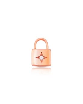 Lock Charm - 18K Rose Vermeil