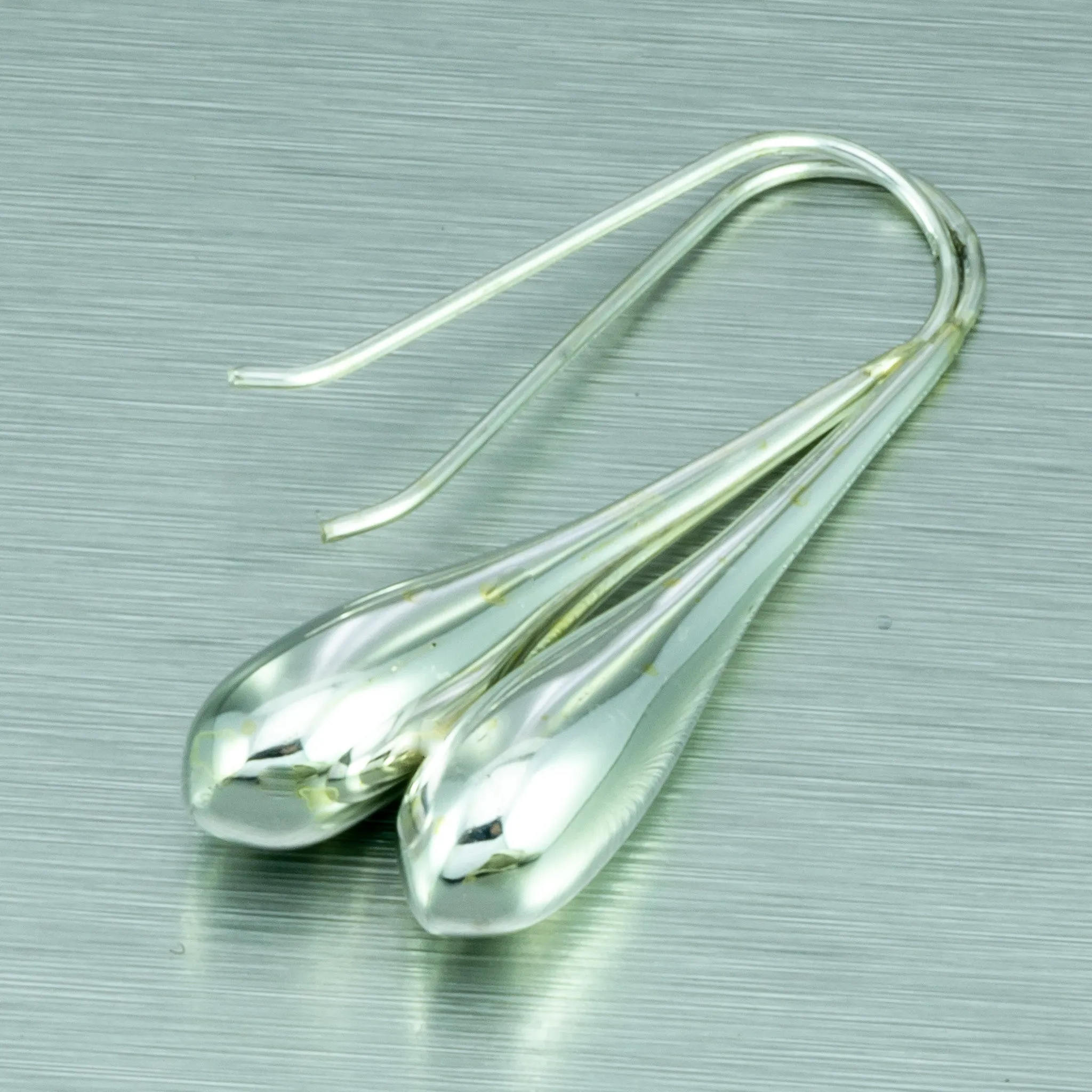 Long Sterling Silver 'Lagrima' Earrings.