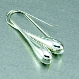 Long Sterling Silver 'Lagrima' Earrings.