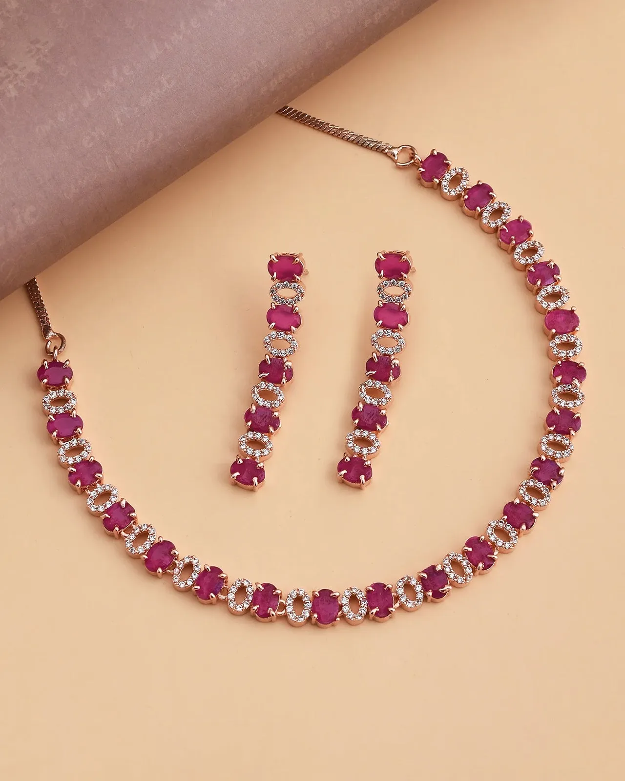 Lucia Rhodium Plated Cz Necklace