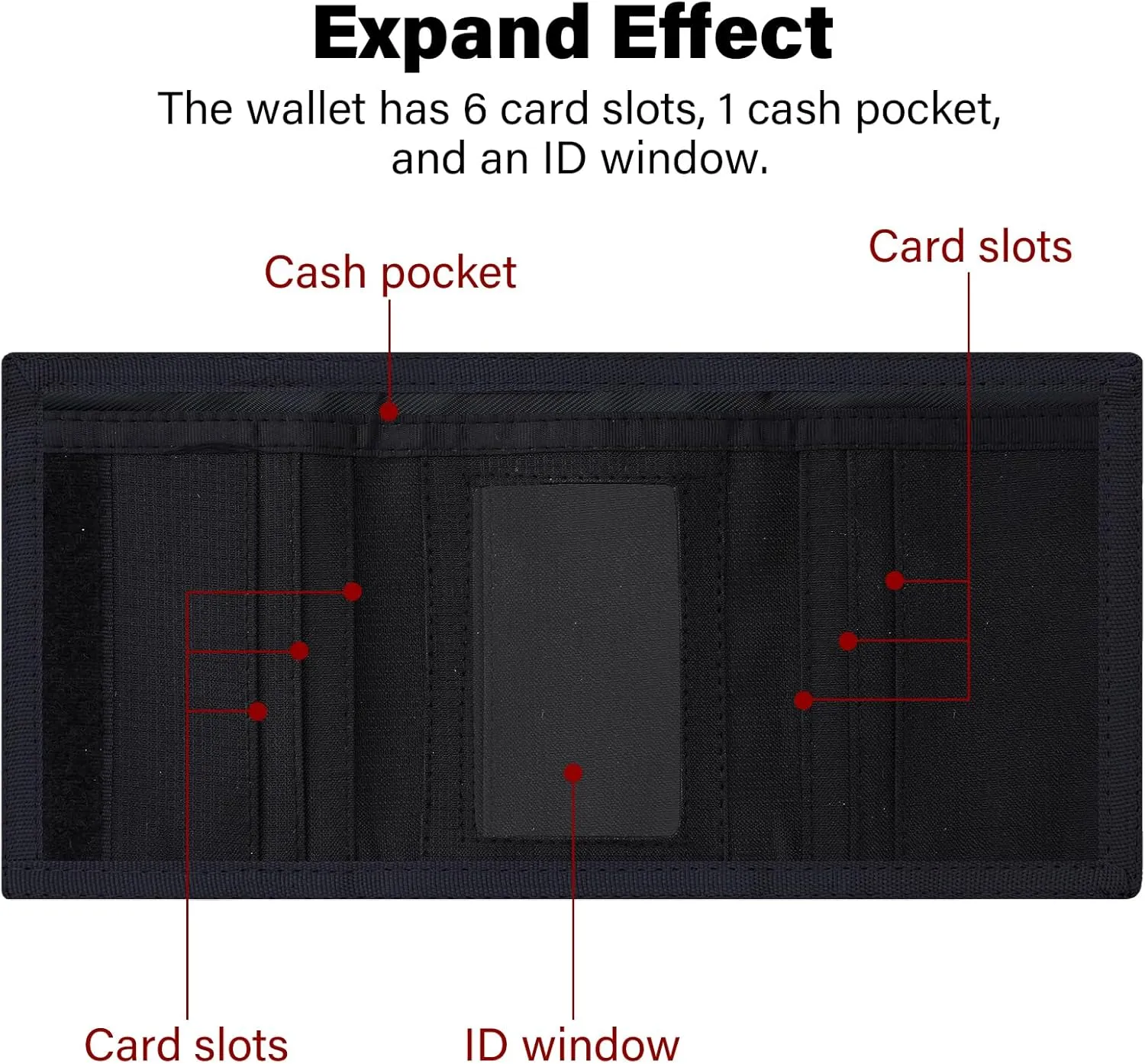 Mens Nylon Trifold RFID Wallet with ID Window, Slim Security Wallet for Card Cash Holder, Modern Fashion Stylish Wallet Gifts for Teen Boys and Men, One Size -Block Blue&Red