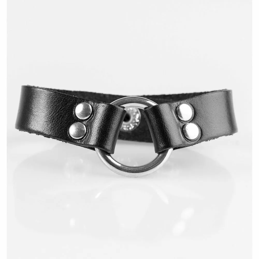 Outlawed Urban Black Leather Bracelet