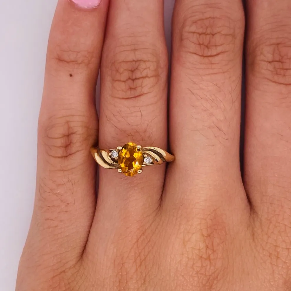Oval Swirl Citrine Ring