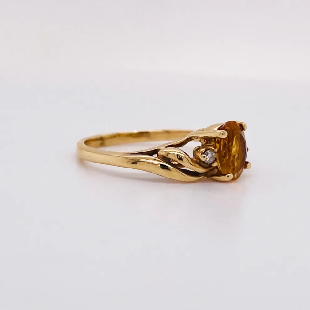 Oval Swirl Citrine Ring