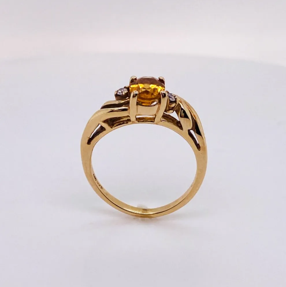 Oval Swirl Citrine Ring