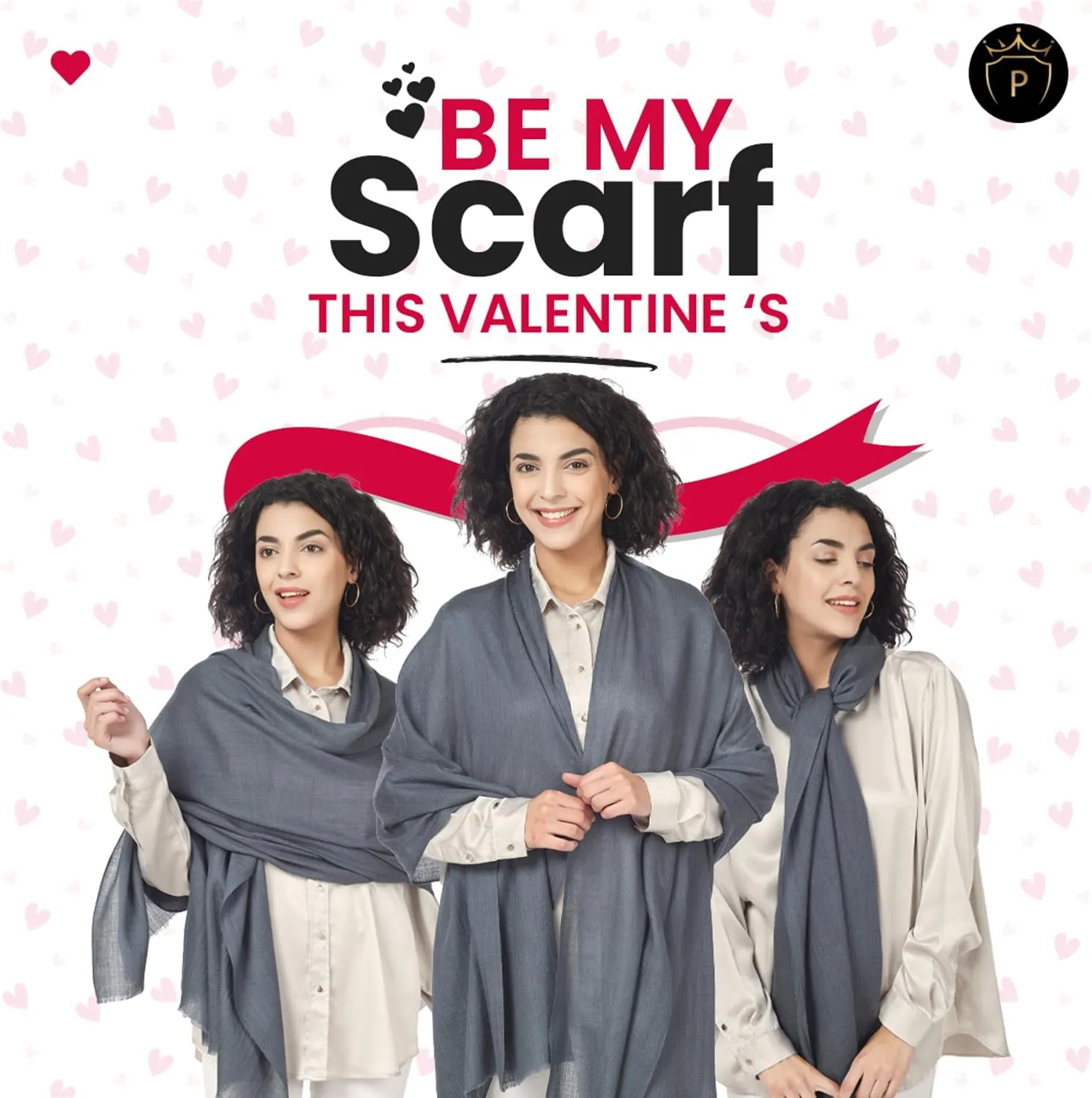 PASHWRAP Ultra-Thin Merino Wool Scarf Soft & Warm Kashmiri Cashmere Wrap for Women, Valentine's Gift Pack of 1
