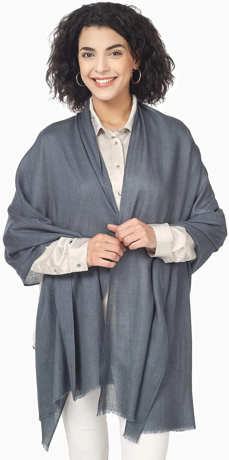 PASHWRAP Ultra-Thin Merino Wool Scarf Soft & Warm Kashmiri Cashmere Wrap for Women, Valentine's Gift Pack of 1
