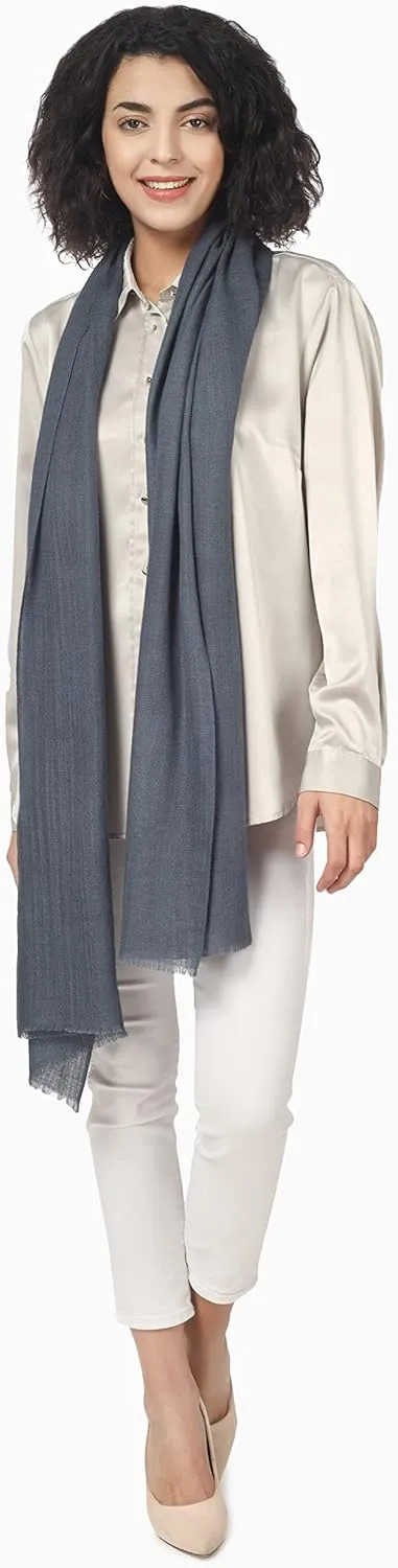 PASHWRAP Ultra-Thin Merino Wool Scarf Soft & Warm Kashmiri Cashmere Wrap for Women, Valentine's Gift Pack of 1