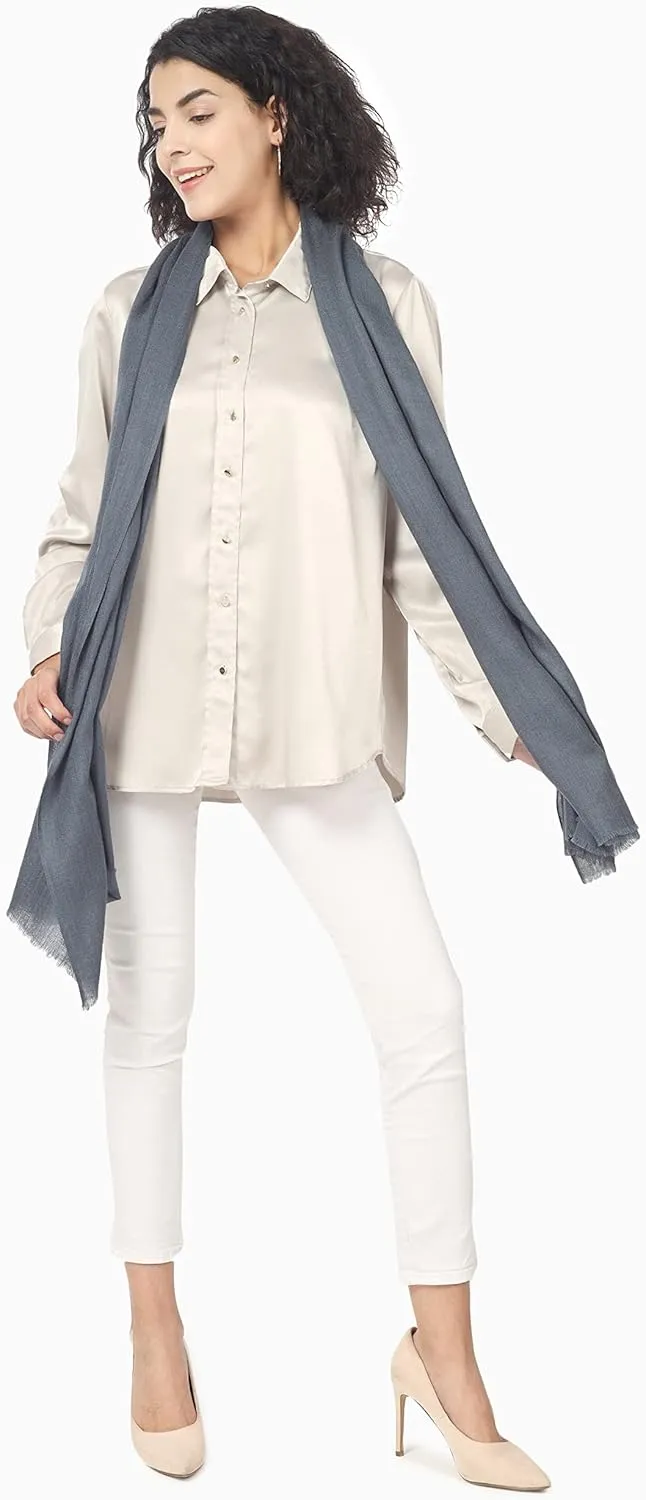 PASHWRAP Ultra-Thin Merino Wool Scarf Soft & Warm Kashmiri Cashmere Wrap for Women, Valentine's Gift Pack of 1