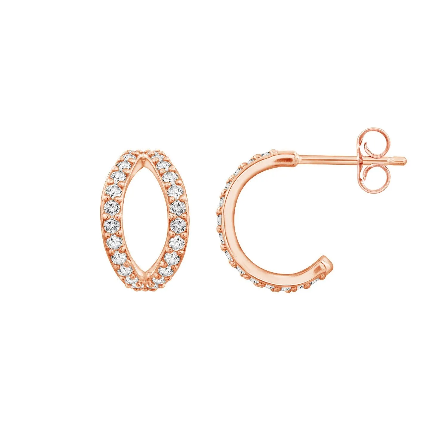 Pave Duo Hoop Earrings