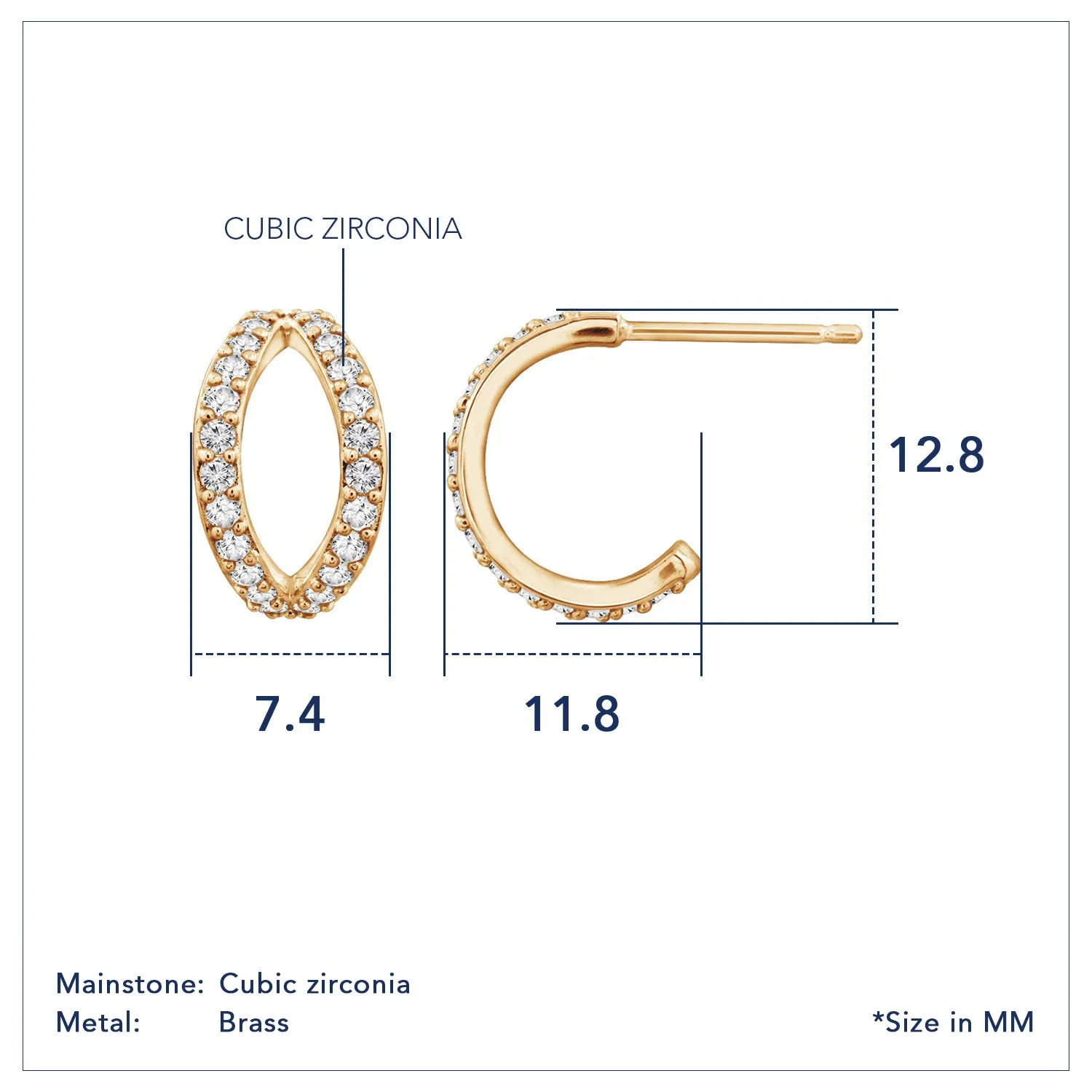 Pave Duo Hoop Earrings