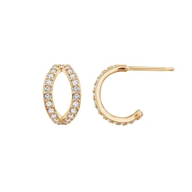 Pave Duo Hoop Earrings