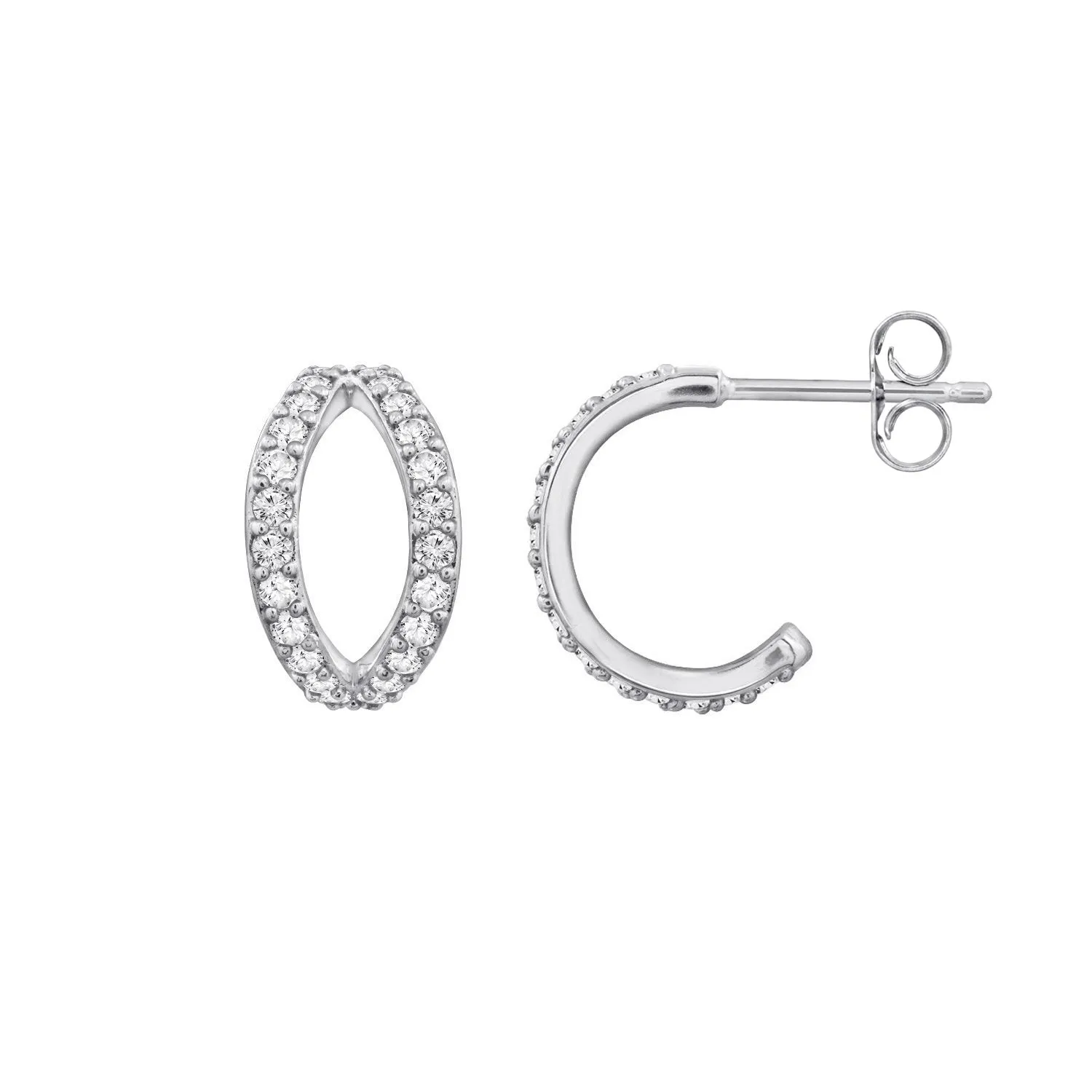 Pave Duo Hoop Earrings