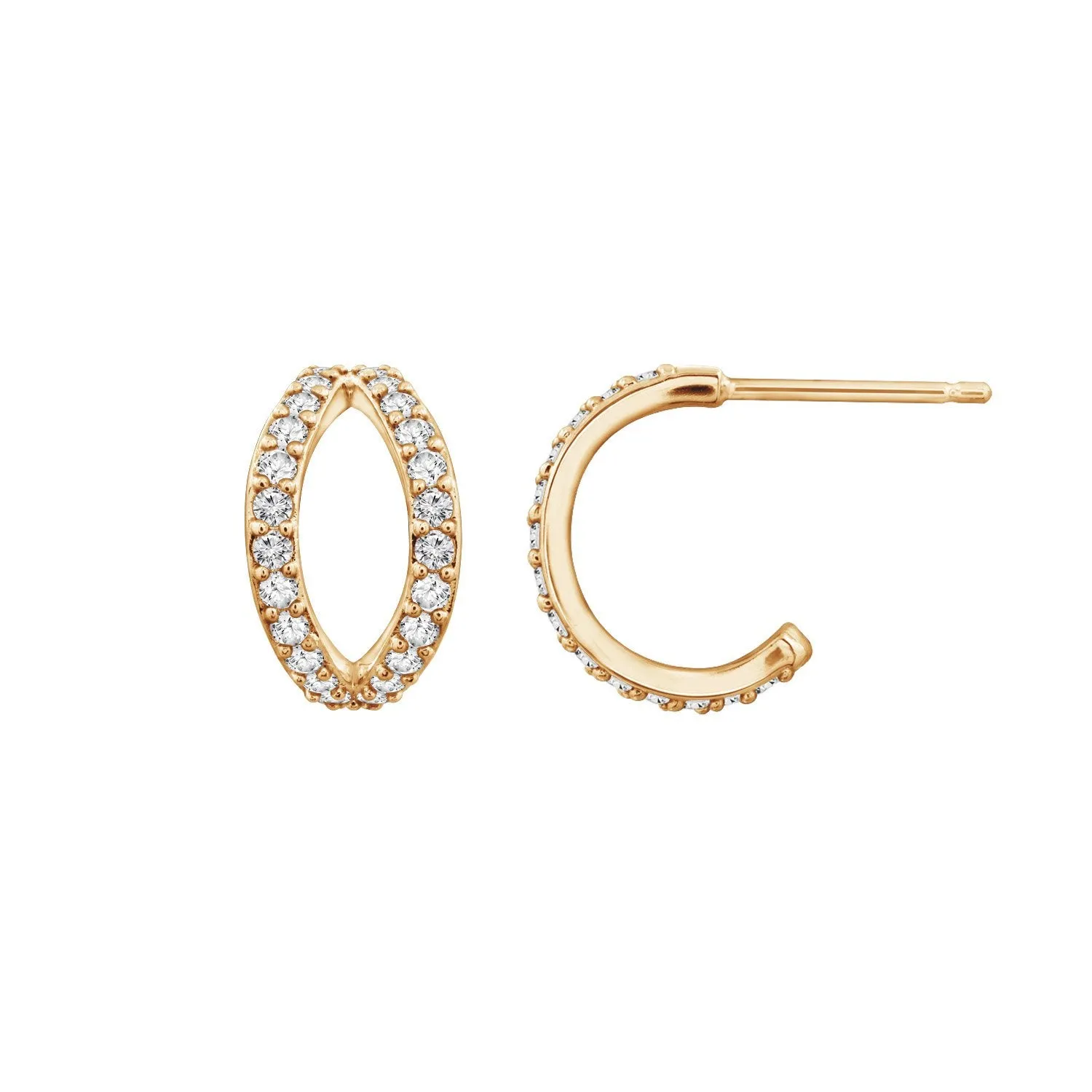 Pave Duo Hoop Earrings