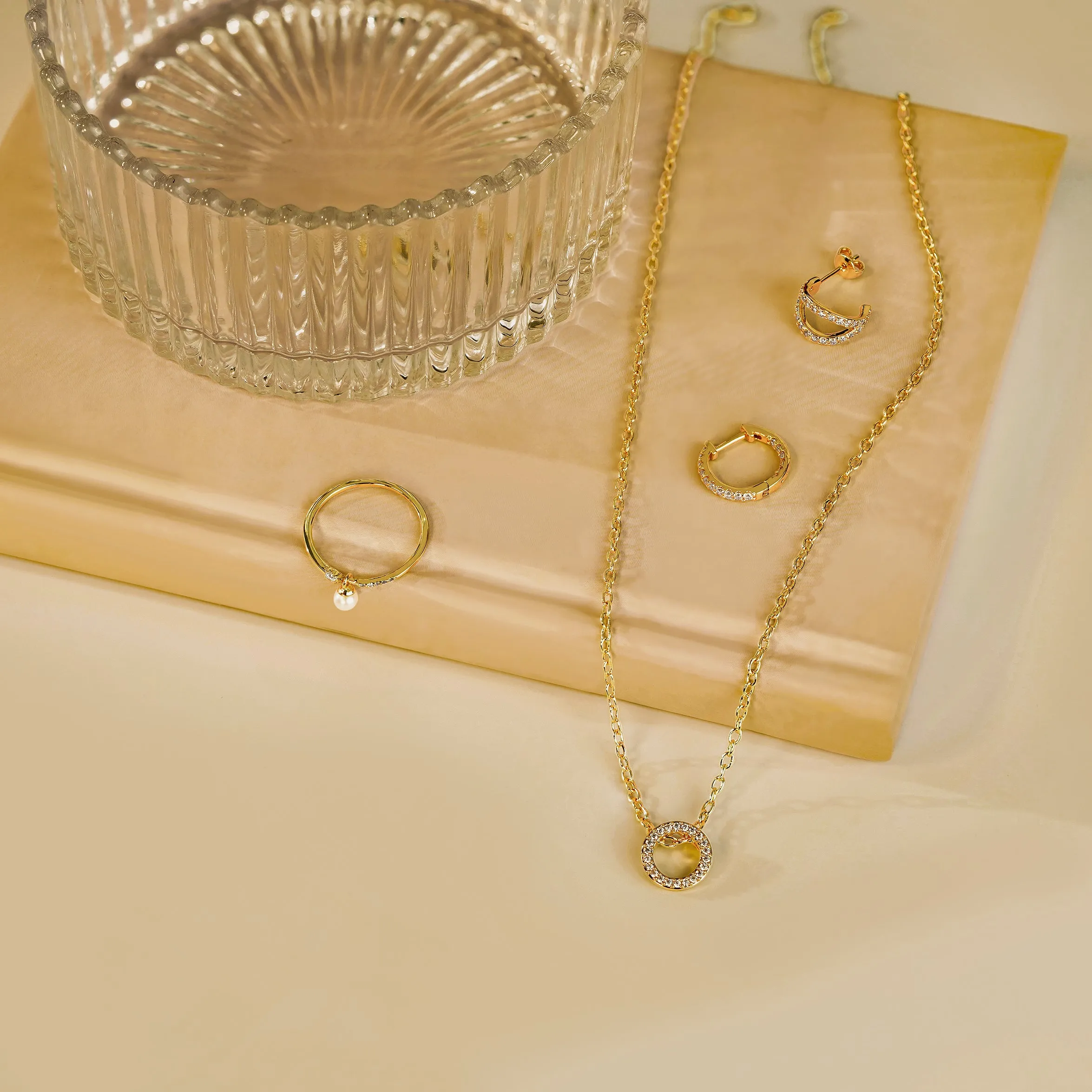 Pave Duo Hoop Earrings