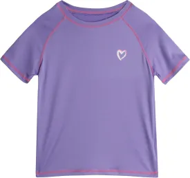 Pink Platinum Girls Rashguard - UPF 50  Sun Protection Quick Dry Short Sleeve Swim Shirt Rash Guard for Girls (Sizes: 2T-16)
