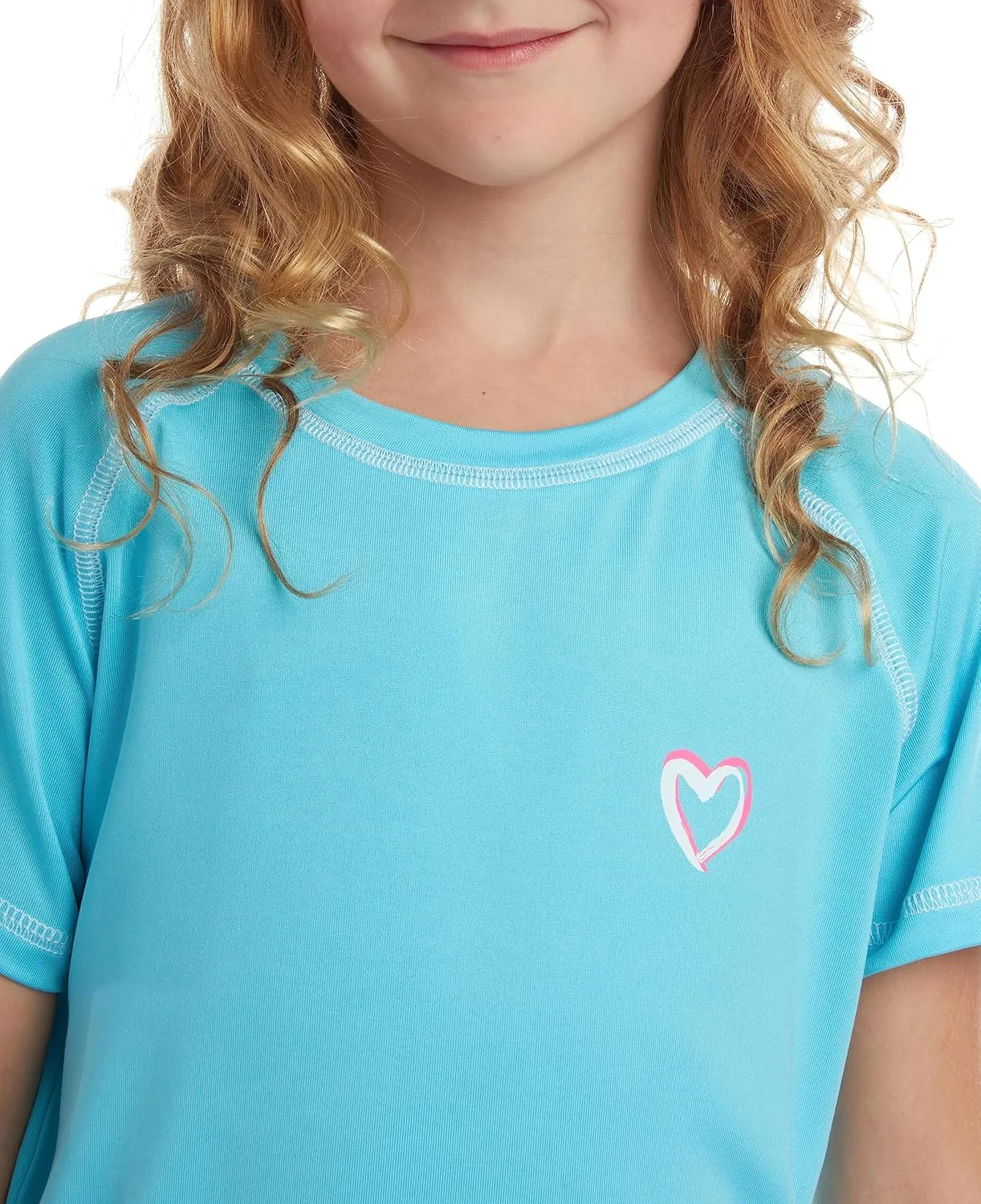 Pink Platinum Girls Rashguard - UPF 50  Sun Protection Quick Dry Short Sleeve Swim Shirt Rash Guard for Girls (Sizes: 2T-16)