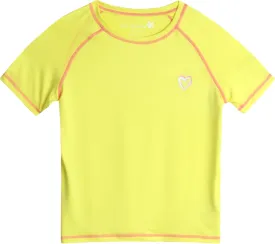 Pink Platinum Girls Rashguard - UPF 50  Sun Protection Quick Dry Short Sleeve Swim Shirt Rash Guard for Girls (Sizes: 2T-16)
